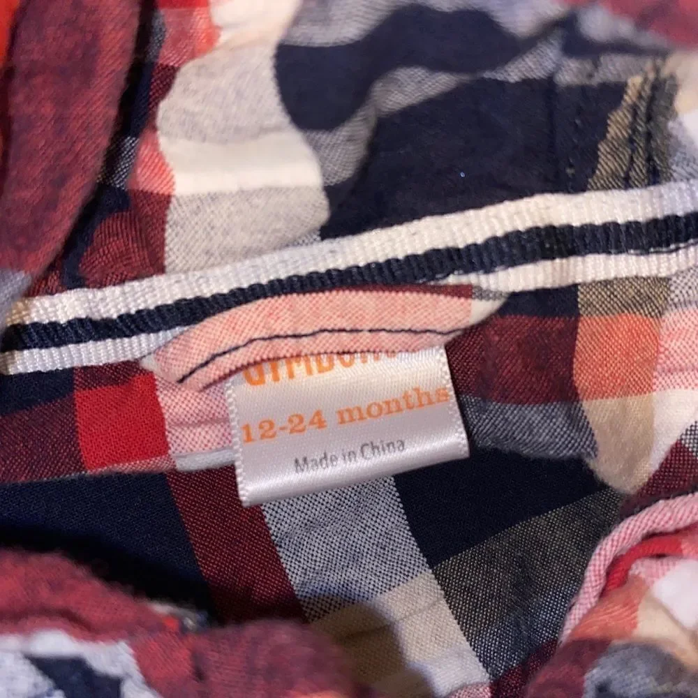 Gymboree Boys Toddler Unlined Plaid Hooded Jacket